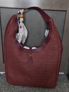 Steve Madden Burgundy/Brown Woven Hobo Shoulder Bag – NWT